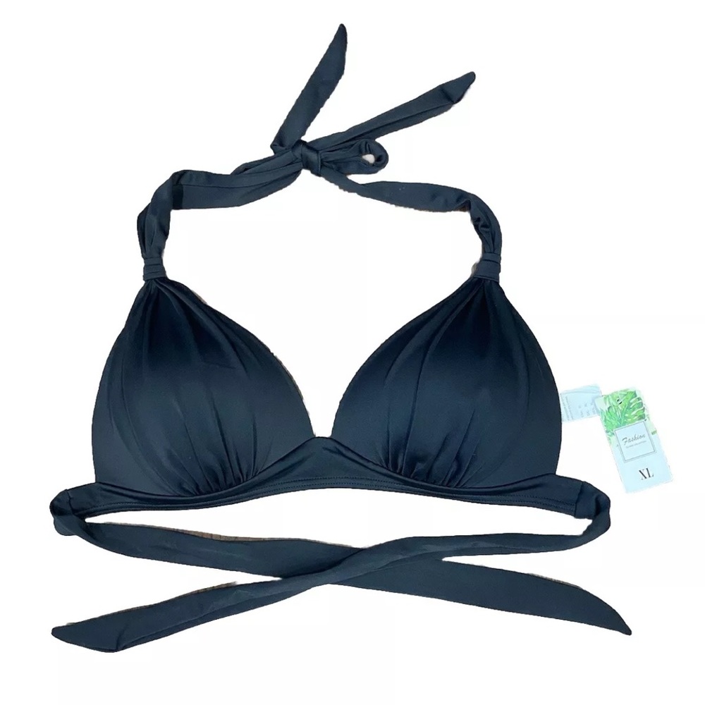 NWT Bikini Top -  Fashion Classic Collection Ruched Padded Swimsuit Top Sz XL